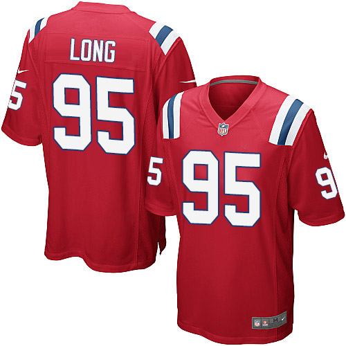 Men's Game Chris Long Nike Jersey Red Alternate - #95 NFL New England Patriots